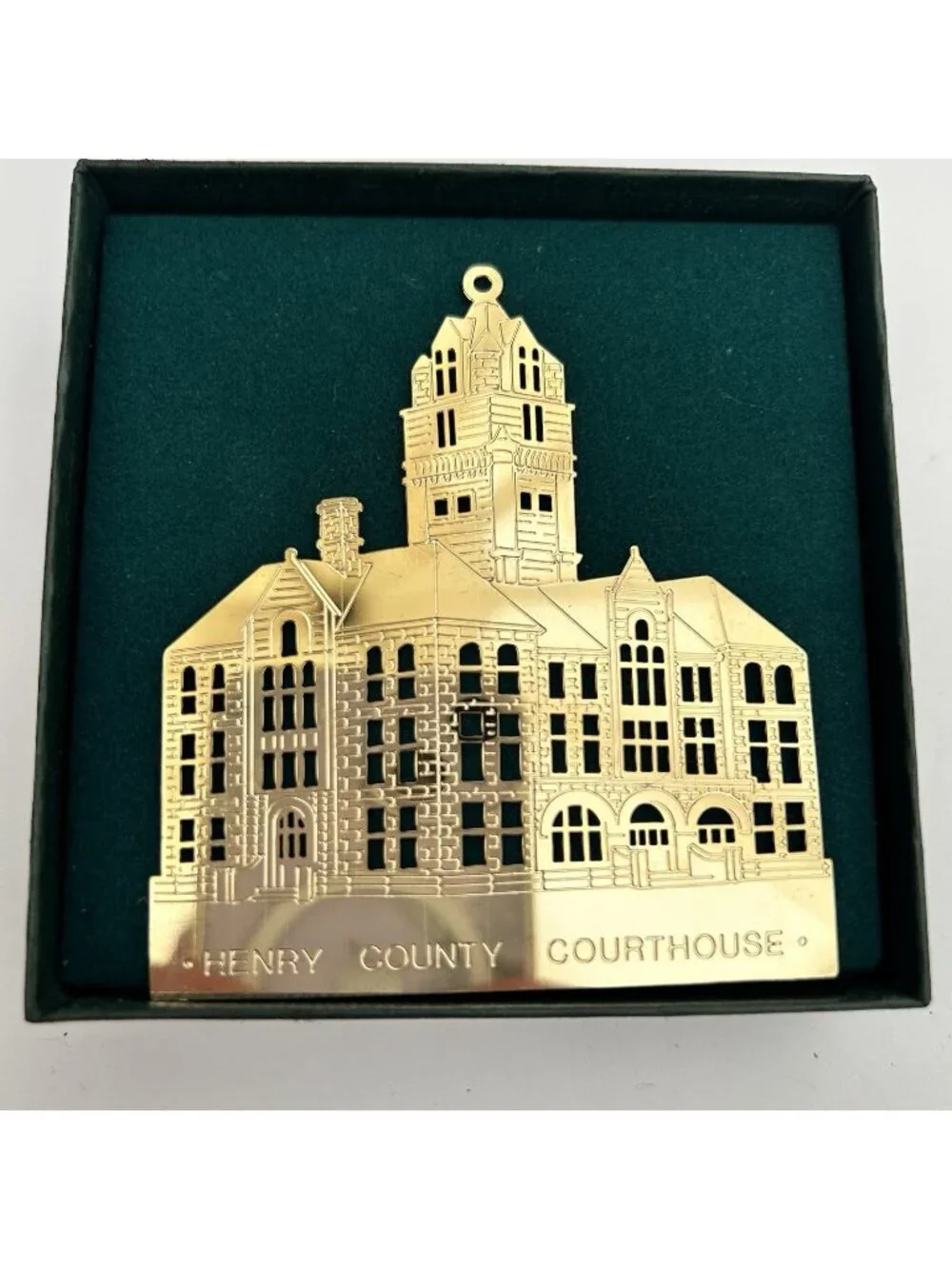 Vintage Reed & Barton Henry County Courthouse Missouri Brass Ornament RARE